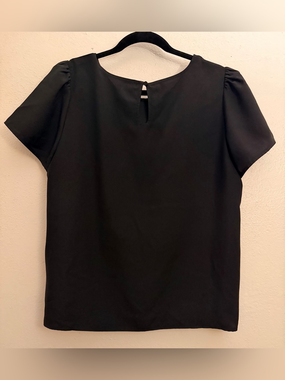 J. Crew Black Short-Sleeve Round-Neck Blouse Like New